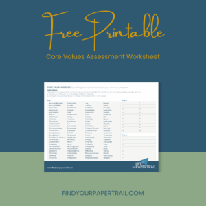 Free Printable: Core Values Assessment